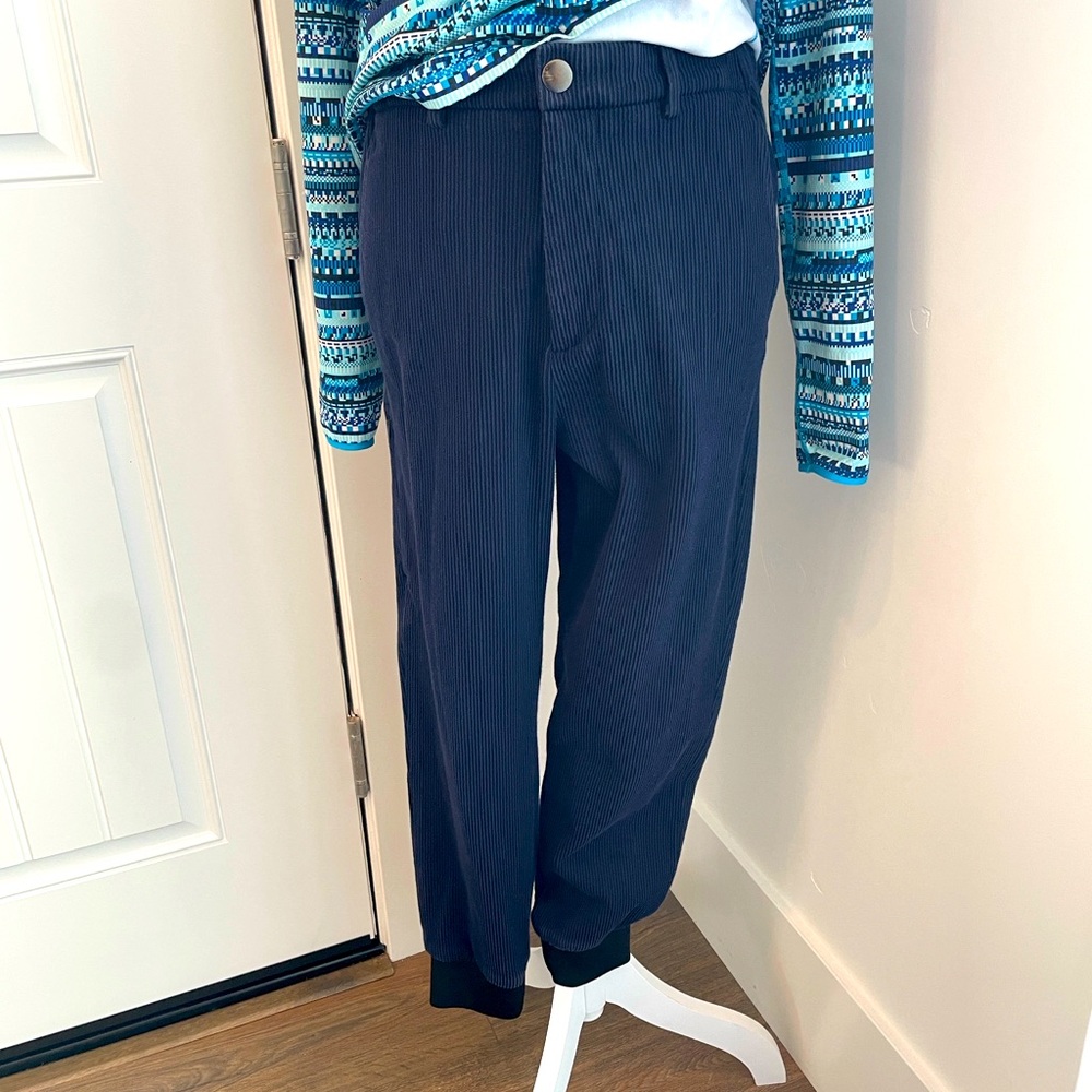 Ben Sherman Hurdle Golf Pant. Blue lightweight pants w/ side, back & zip pockets